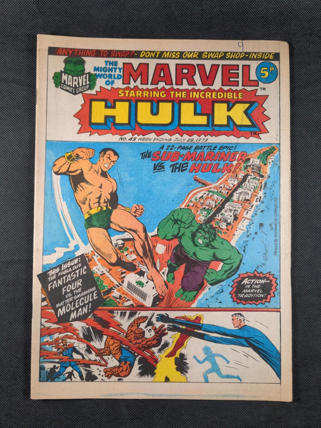 Mighty World of Marvel Issue No 43 July 1973 Vintage Marvel UK - Vintage Comic - Retrorama UK