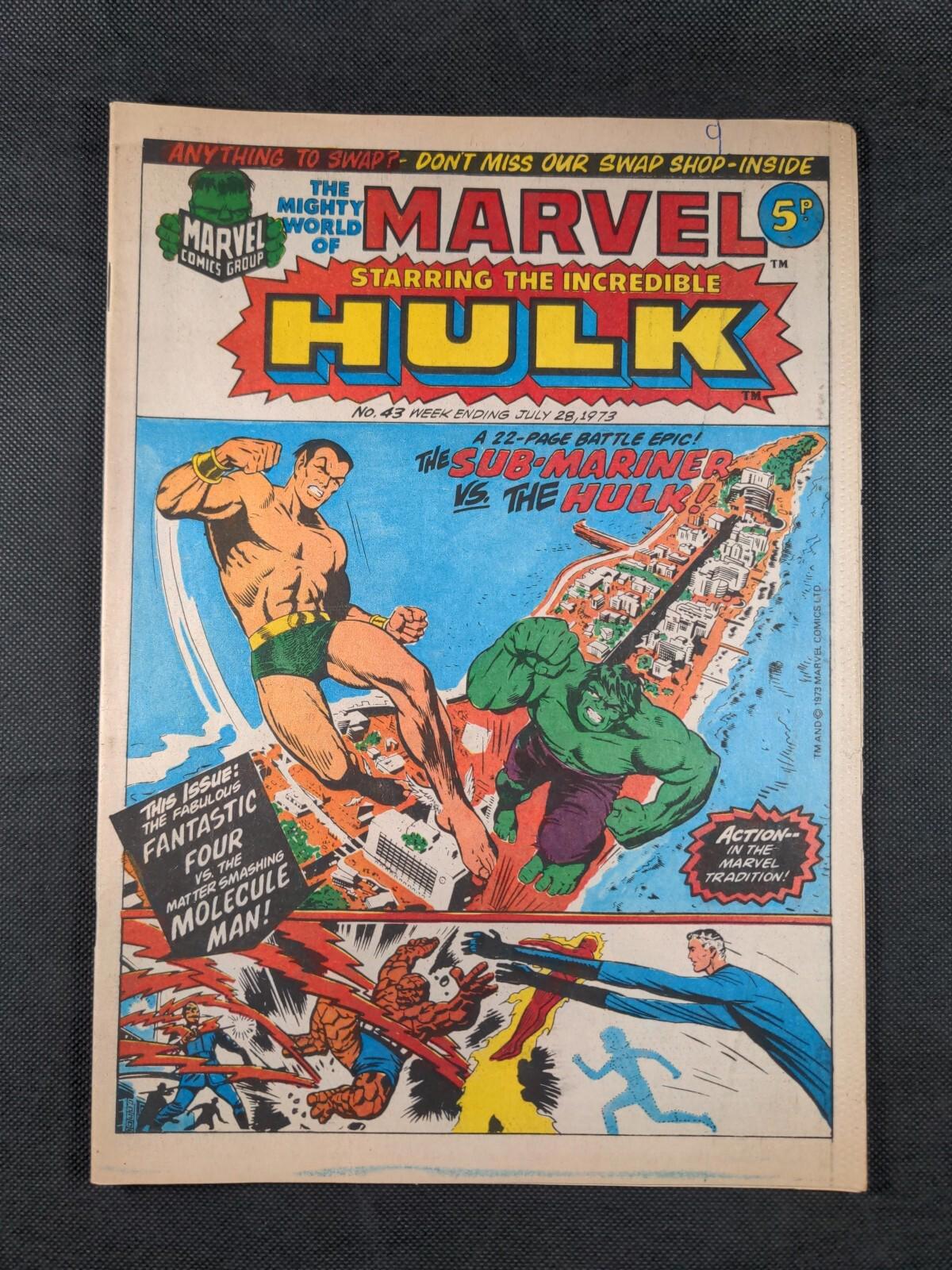 Mighty World of Marvel Issue No 43 July 1973 Vintage Marvel UK - Vintage Comic