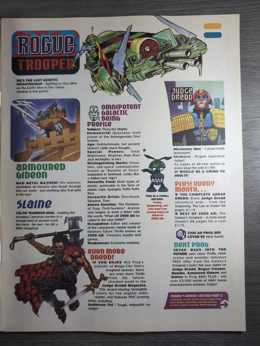 2000AD Prog 889 Featuring Judge Dredd Comic 27th May 1994 Vintage Retro Comic