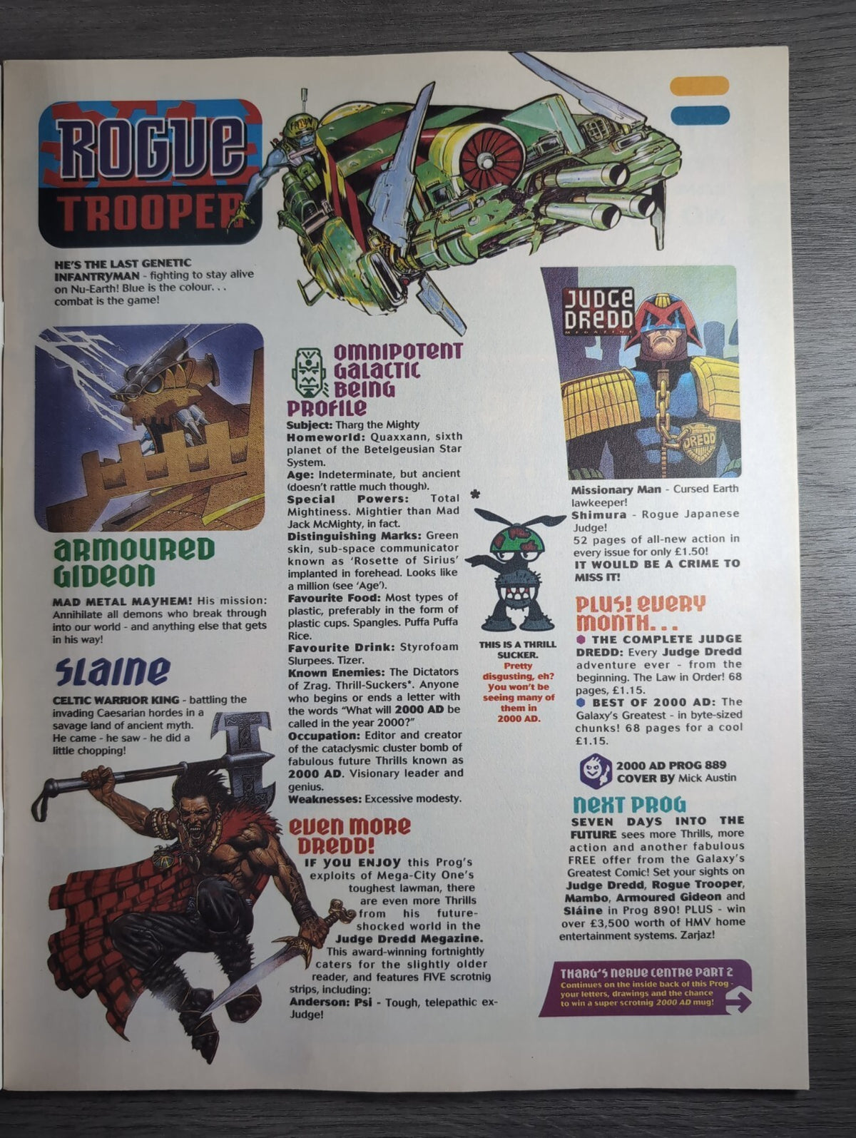 2000AD Prog 889 Featuring Judge Dredd Comic 27th May 1994 Vintage Retro Comic