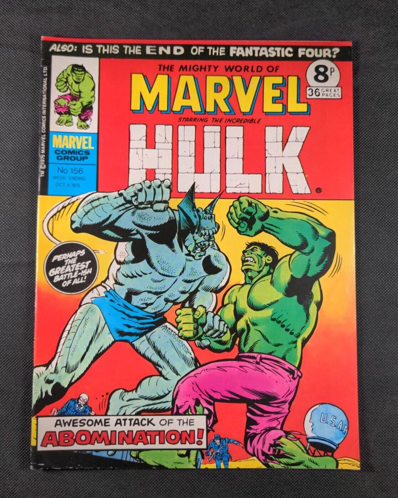 Mighty World of Marvel Comic  Issue No 156 October 1975 Marvel UK Vintage Comic