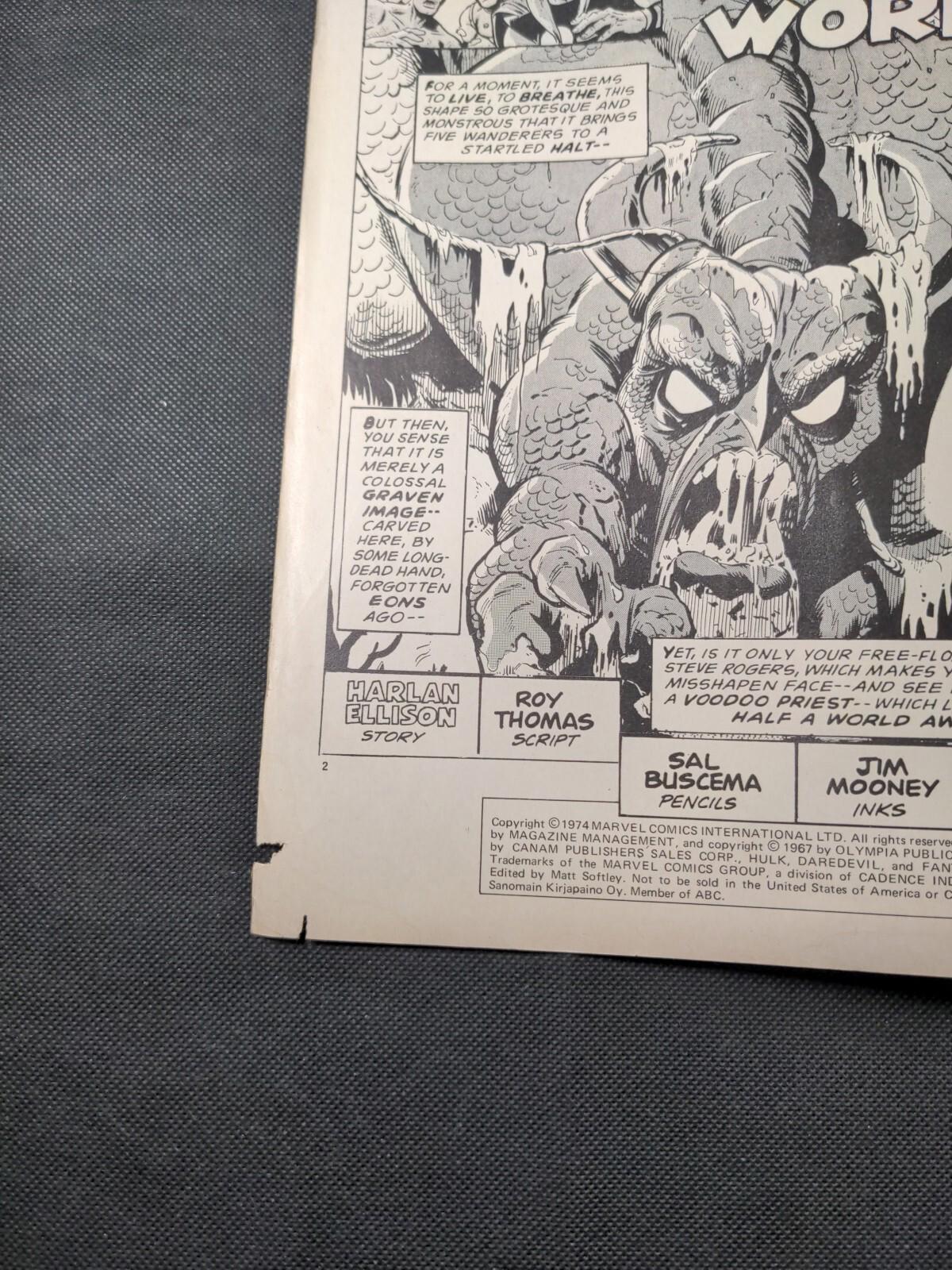 Mighty World of Marvel Issue No 124 February 1975 Marvel UK Vintage Comic