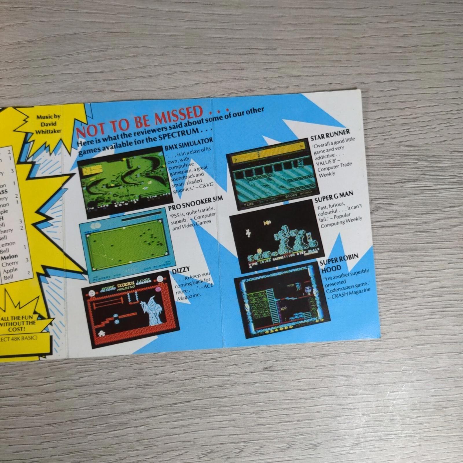 Fruit Machine Simulator ZX Spectrum 48K 128K Game Cassette Tested & Working