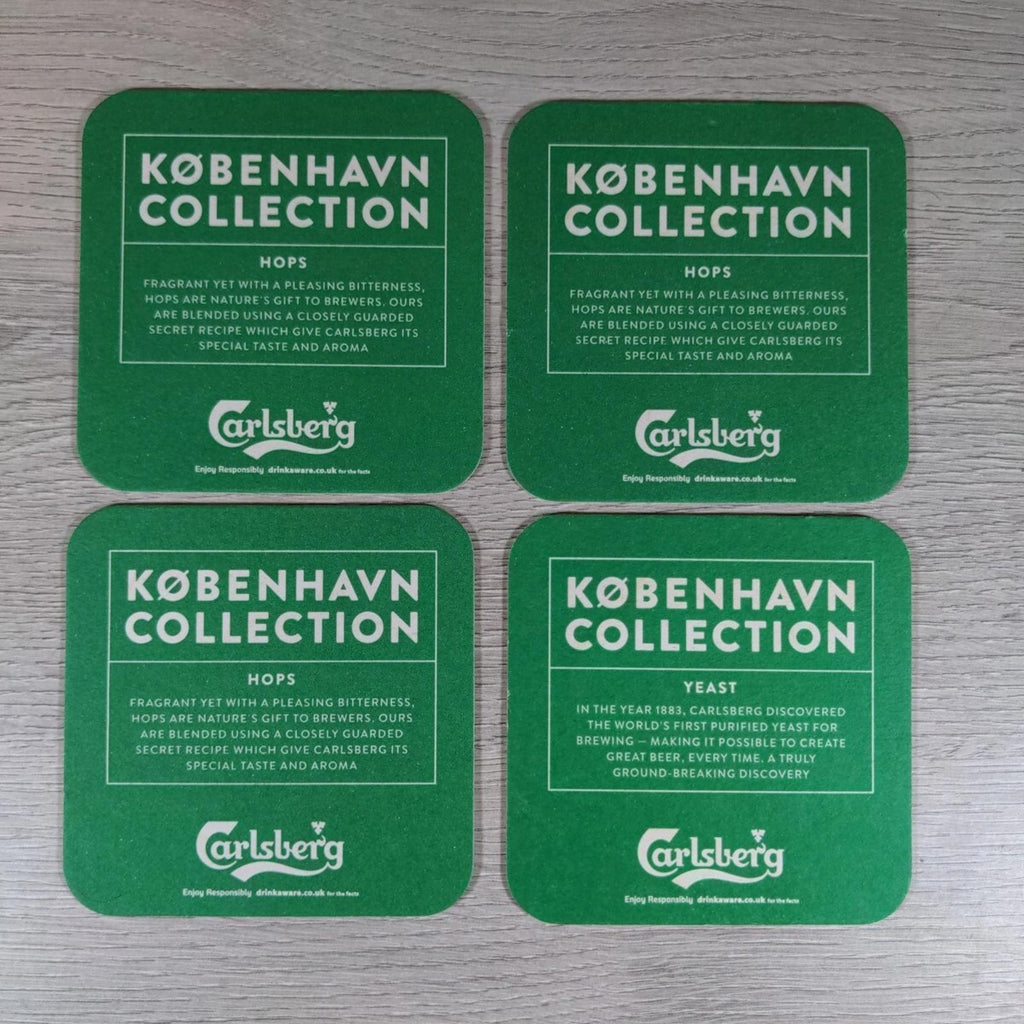 Carlsberg 4 x Vintage Beer Mats Pub Bar Coaster Breweriana - Retrorama UK