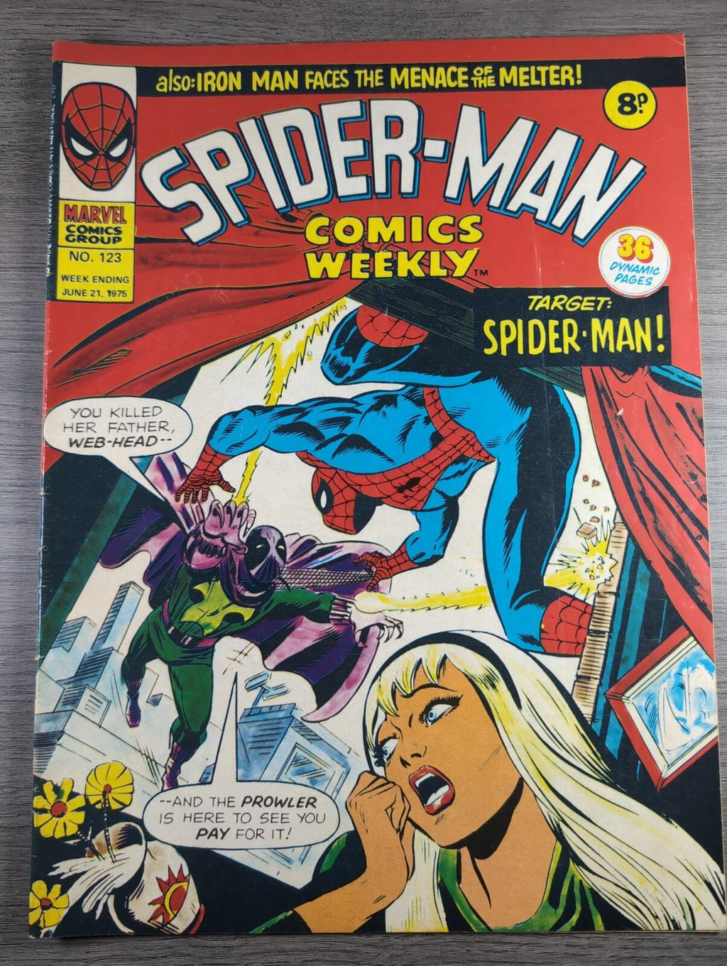 Spider-Man Comics Weekly No 123 Marvel Comics UK 21st June 1975 Vintage Comic