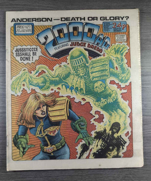 2000AD Prog 427 Featuring Judge Dread Comic 20th July 1985 Vintage Retro Comic