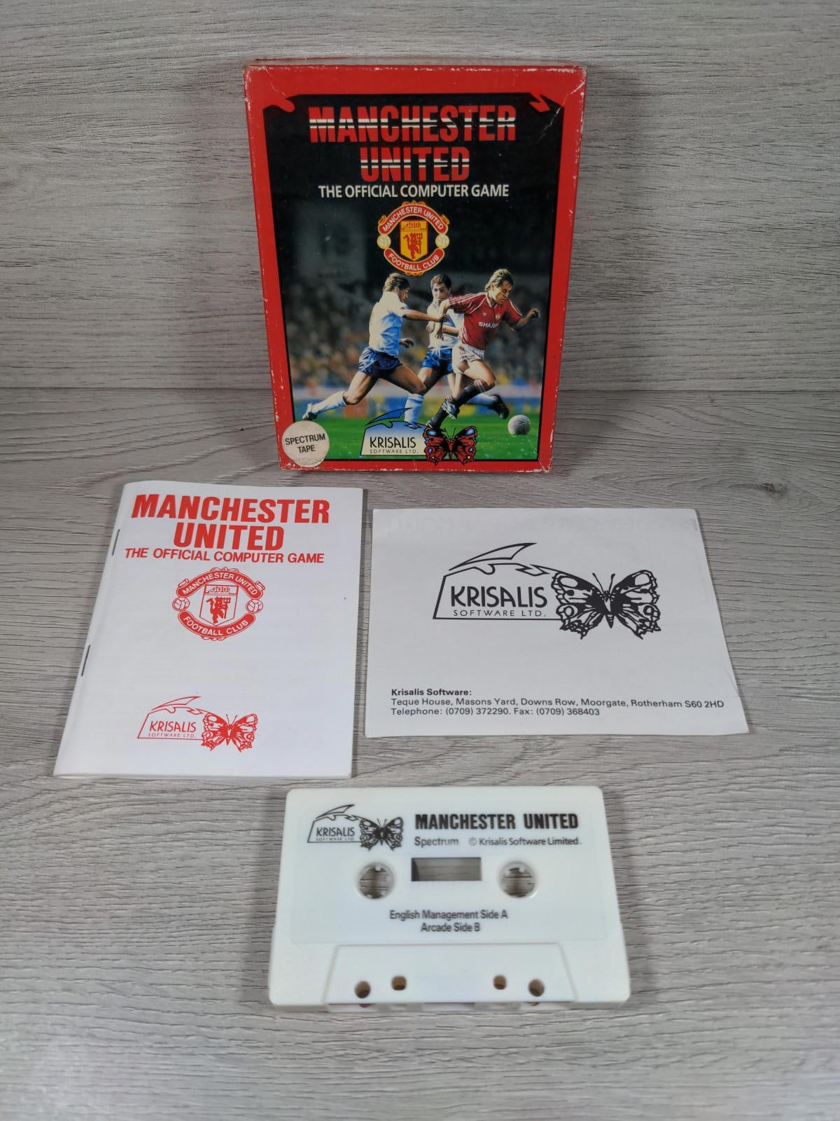 Manchester United ZX Spectrum 48K 128K Football Game Cassette Tested & Working