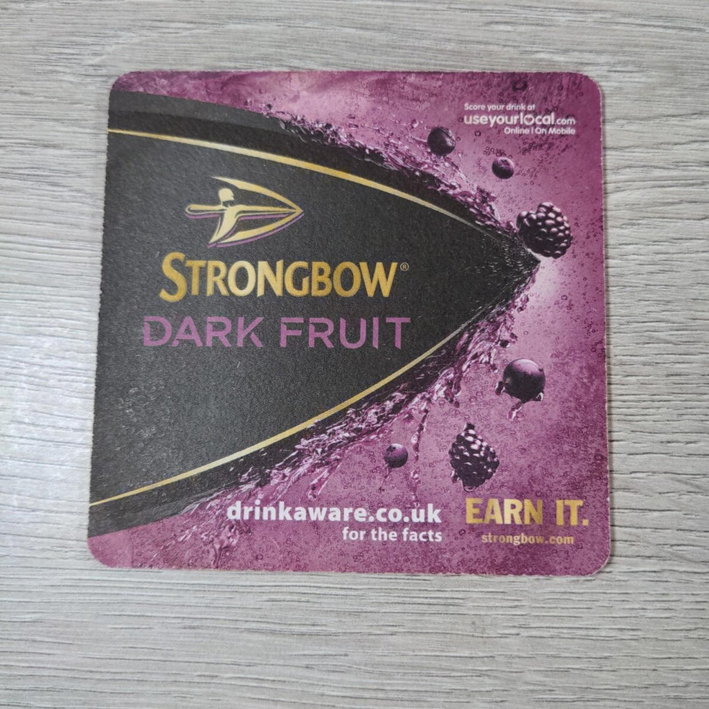 Strongbow Dark Fruit 4 x Beer Mats Pub Bar Coaster Breweriana - Retrorama UK