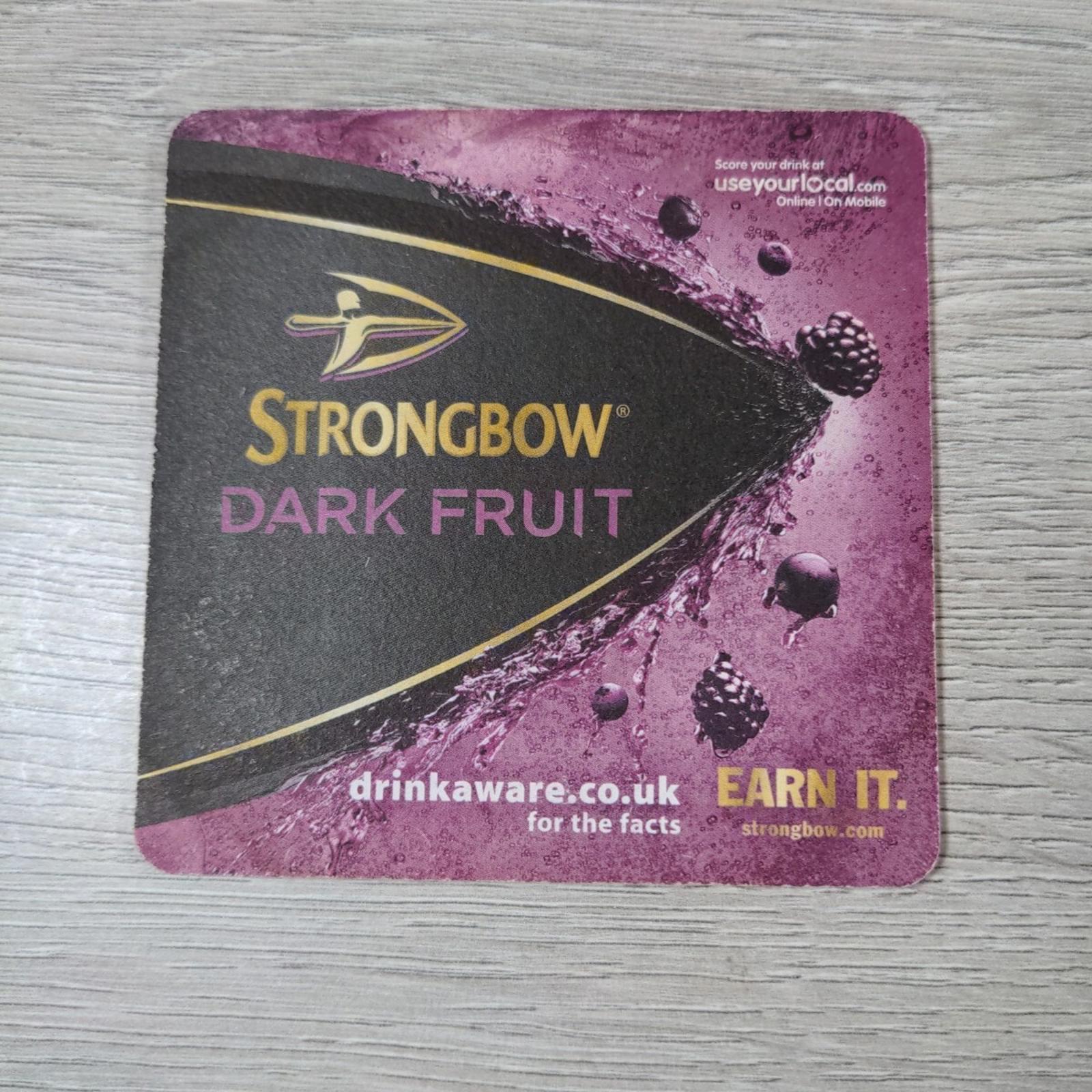 Strongbow Dark Fruit 4 x Beer Mats Pub Bar Coaster Breweriana - Retrorama UK