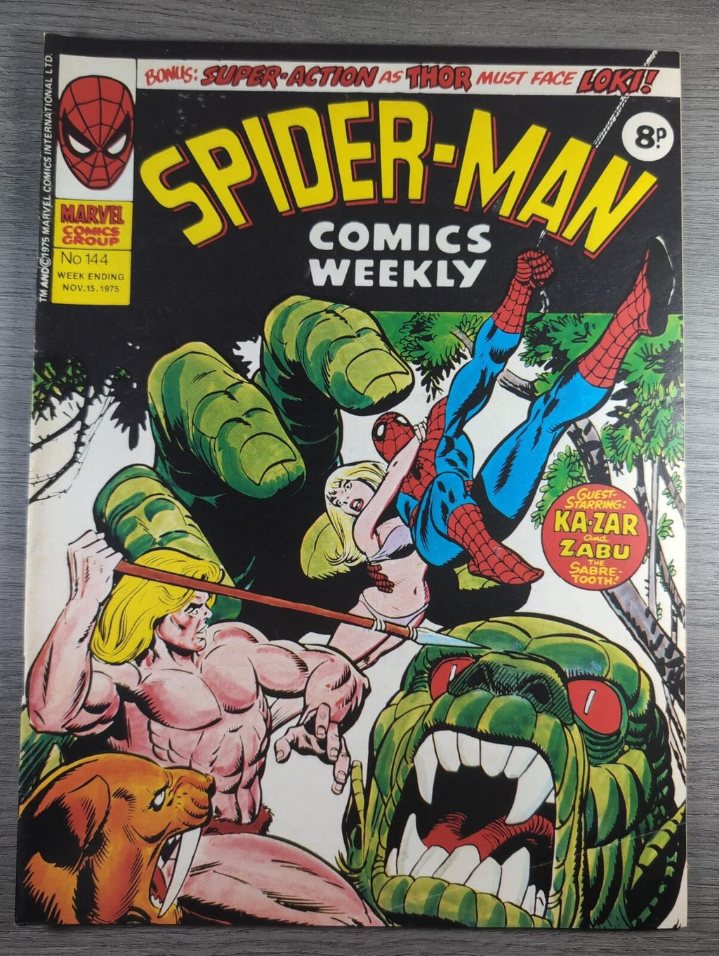 Spider-Man Comics Weekly No144 Marvel Comics UK 15th November 1975 Vintage Comic
