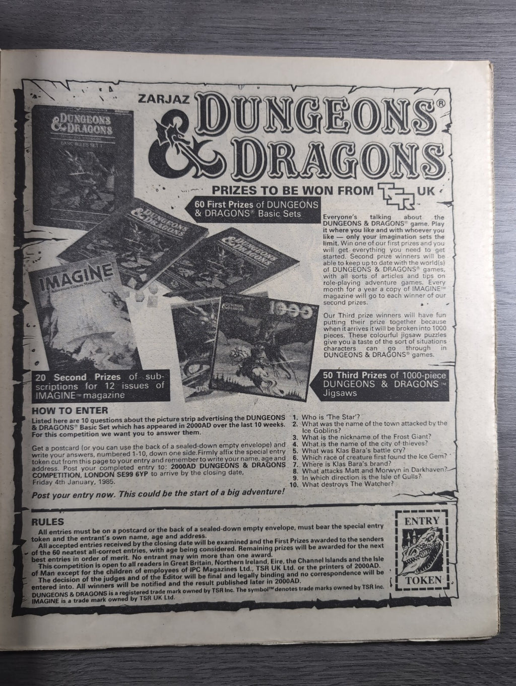 2000AD Prog 396 Featuring Judge Dredd Comic 15th Dec 1984 Vintage Retro Comic