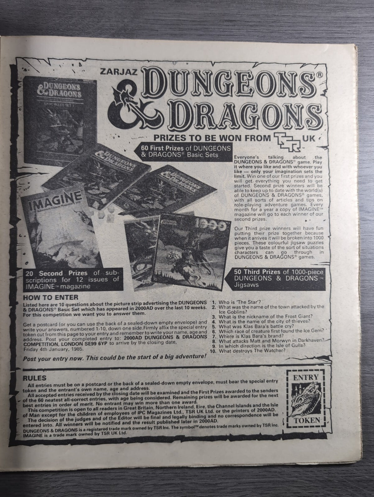 2000AD Prog 396 Featuring Judge Dredd Comic 15th Dec 1984 Vintage Retro Comic