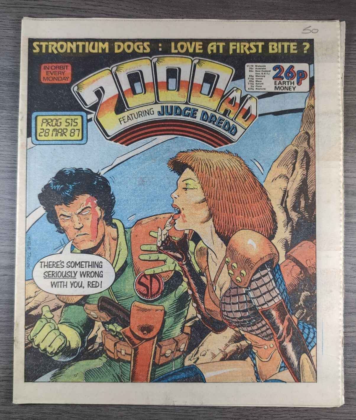 2000AD Prog 515 Featuring Judge Dread Comic 28th March 1987 Vintage Retro Comic