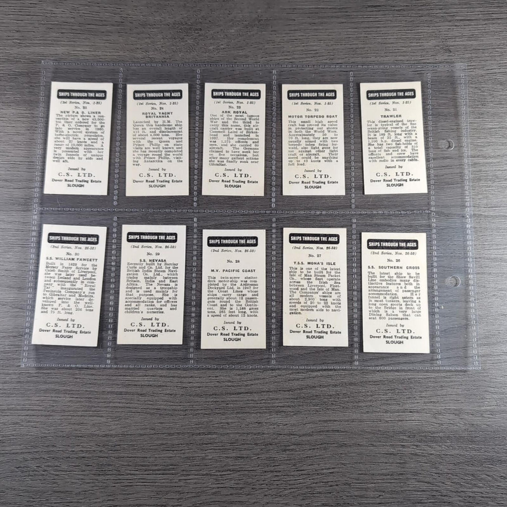 Ships Through the Ages 1963 C.S Ltd 2nd Series Complete Full Set of 50 Cards