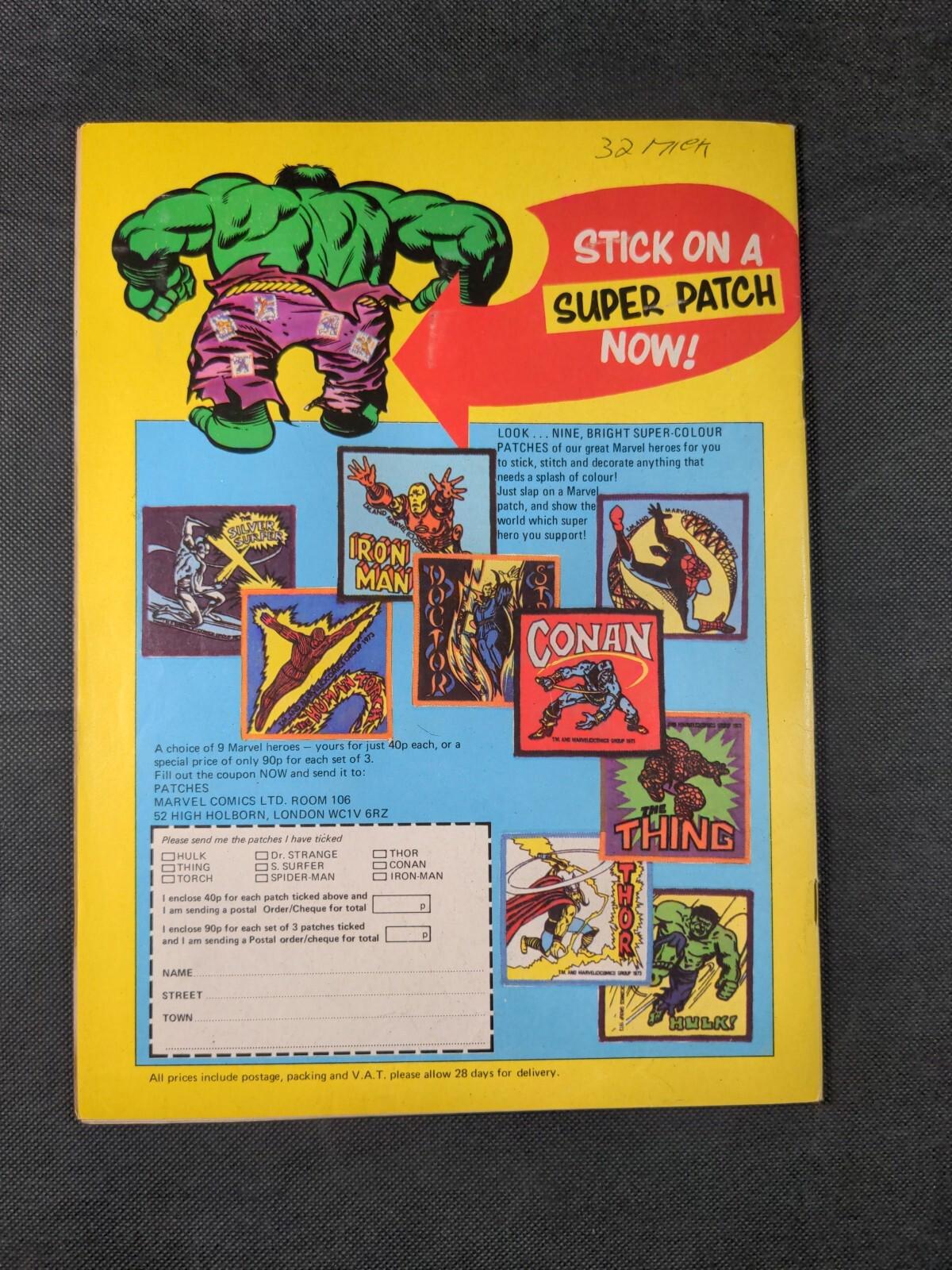 Mighty World of Marvel Issue No 98 August 1974 Vintage Marvel UK Comic
