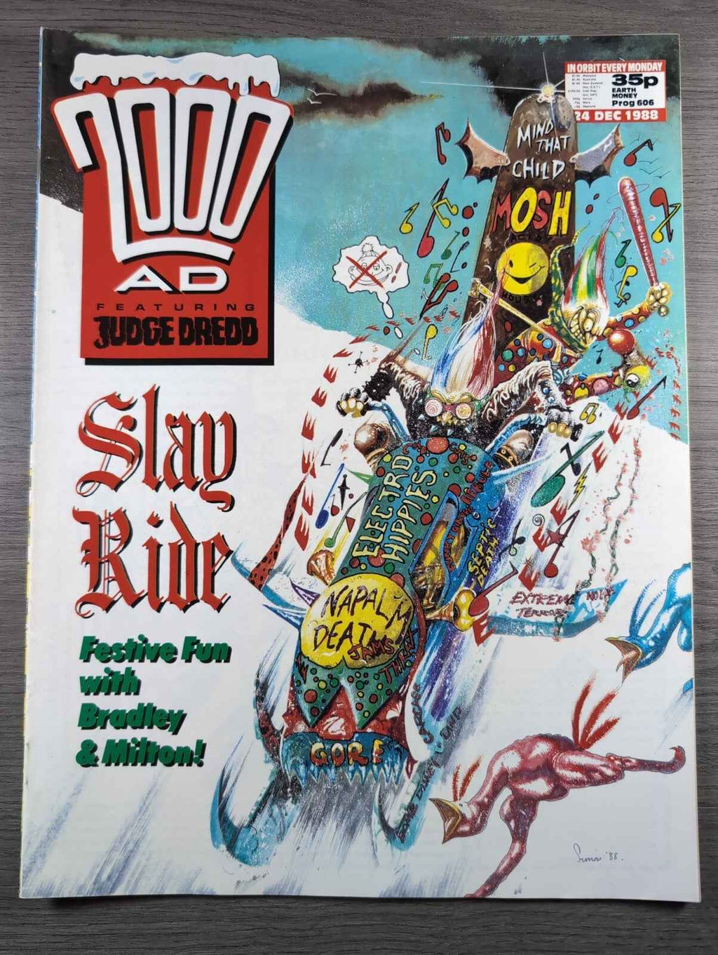 2000AD Prog 606 Featuring Judge Dread Comic 24th Dec 1988 Vintage Retro Comic
