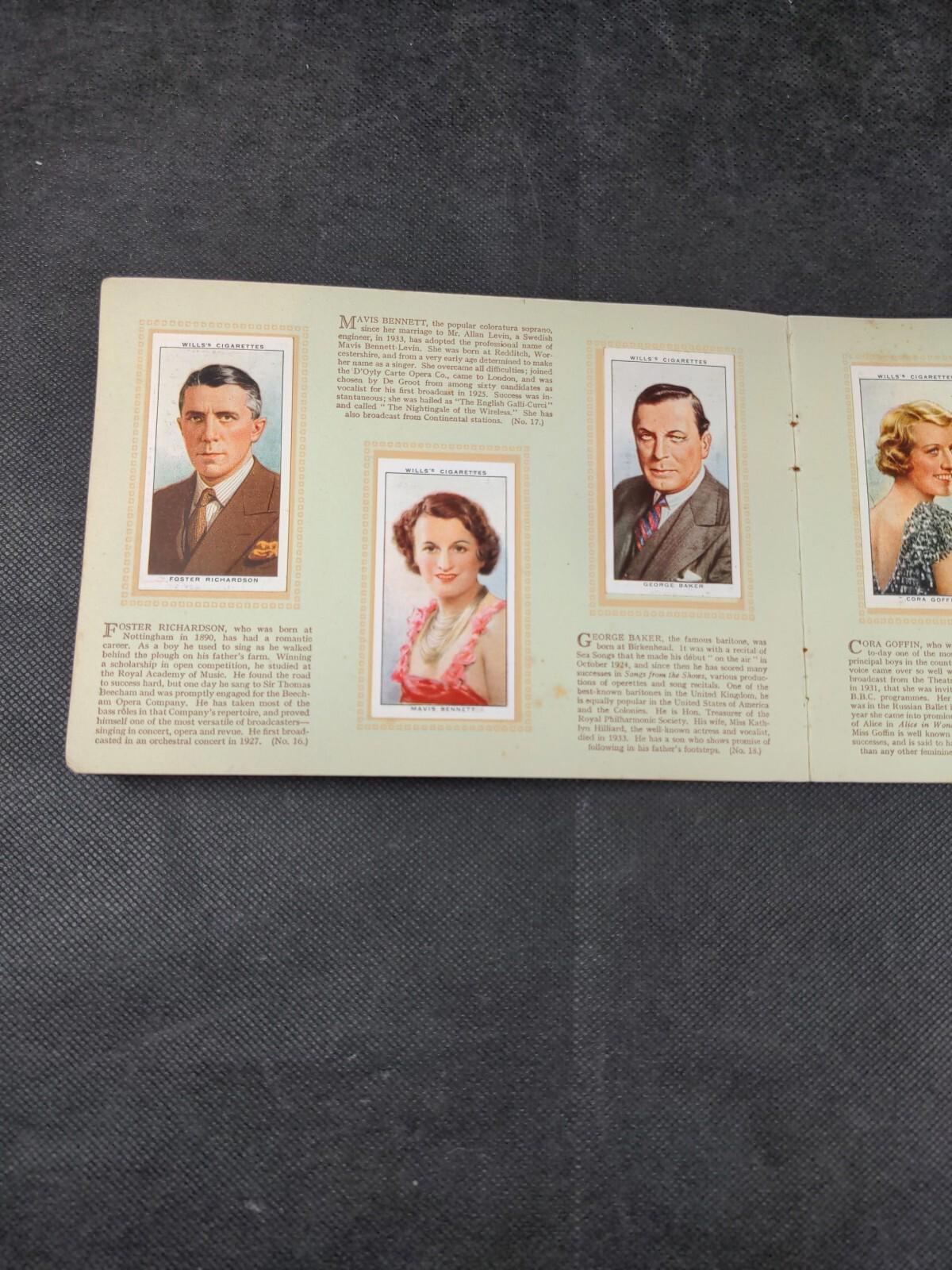 W.D & H.O Wills Radio Celebrities Second Series 1935 Cigarette Cards Full Set