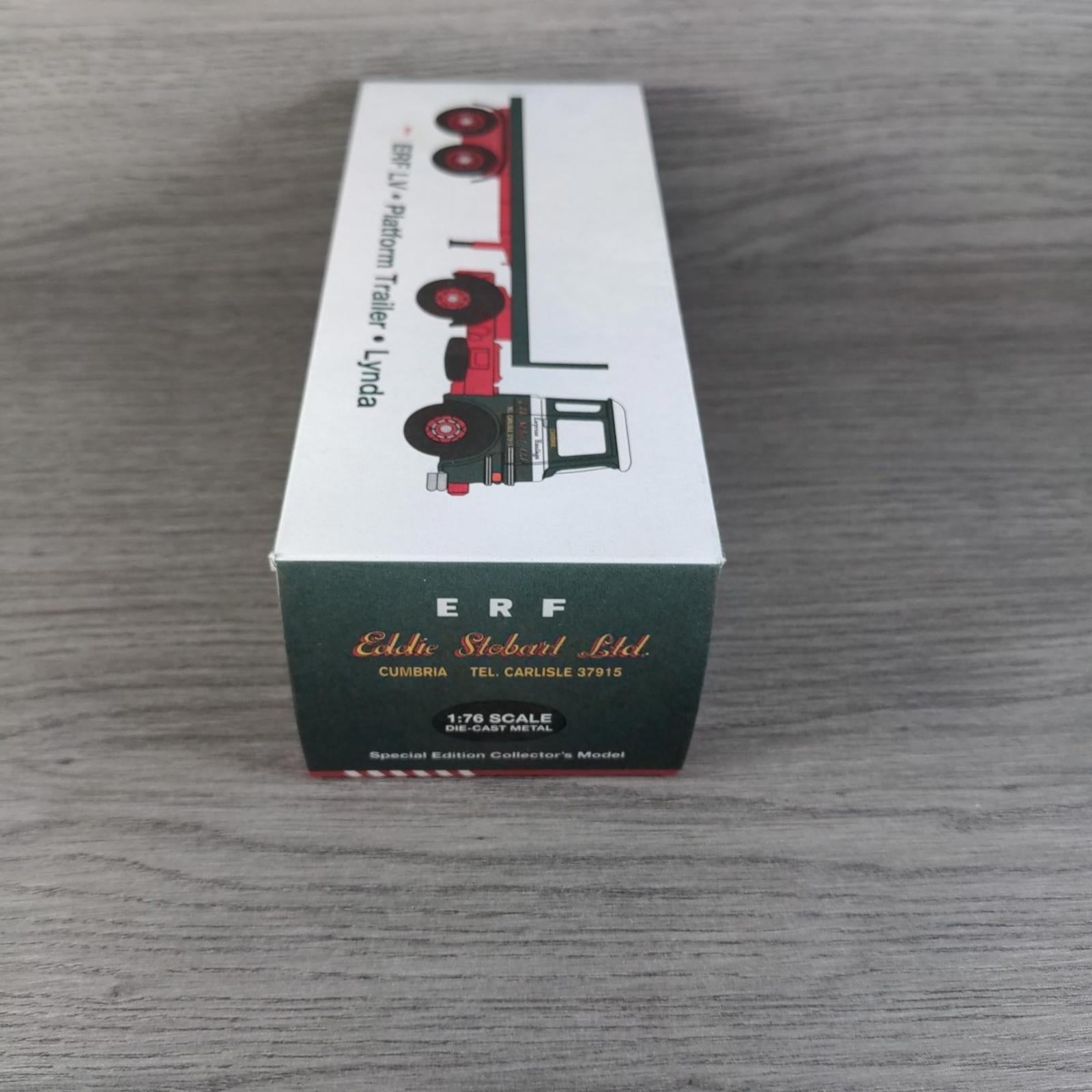 Atlas Editions Eddie Stobart ERF LV Platform Trailer Lynda 1:76 Die-Cast Model