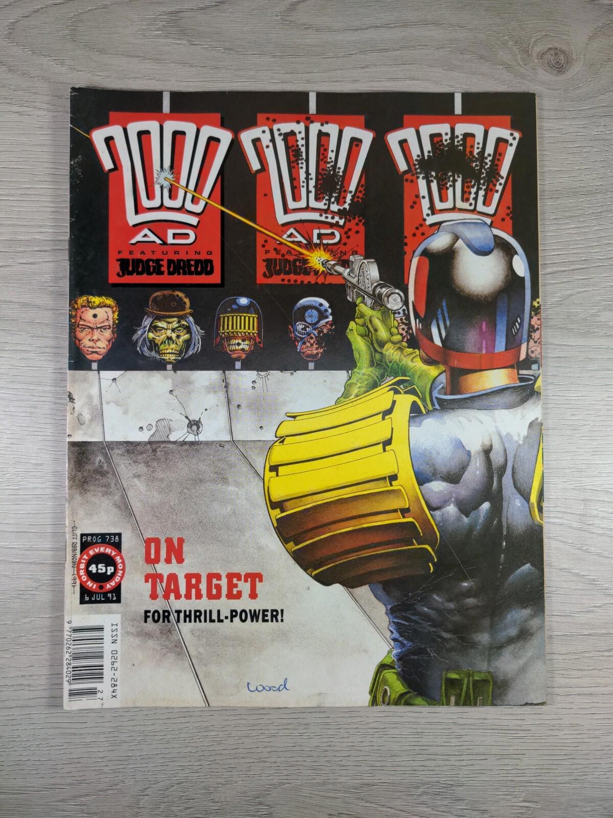 2000AD Featuring Judge Dredd Prog 738 July 1991 Vintage Comic - Retrorama UK